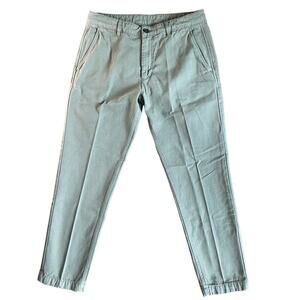 Zara Cropped Straight Leg Trousers, Tapered, Khaki, size 31, Chino, Utility